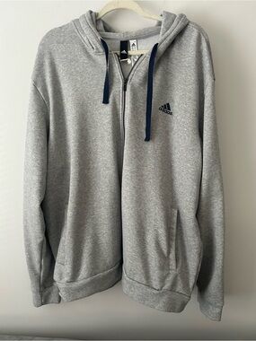 Adidas men’s gray full zip hoodie 2X